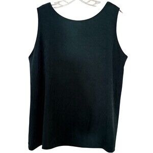 Travelers By Chicos Stretch Acetate Travel Knit Tank Top Dark Green XL (3) 16/18